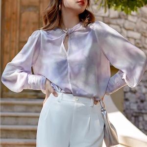 Petite Studio Drea Blouse in Purple Fog XXS